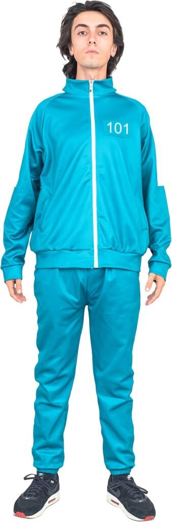 Squid Costume Green Jacket and Pants Halloween Cosplay